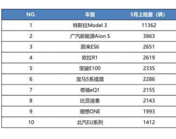 纯电动汽车怎么选？5月上险量出炉，这些车型更受<em>个人</em>用户欢迎