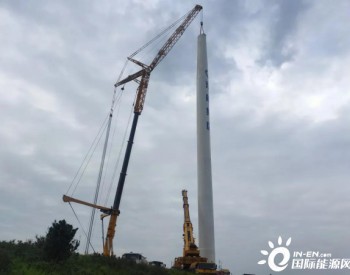 49.5MW，河北怀南一期风电项目首套塔筒顺利吊装