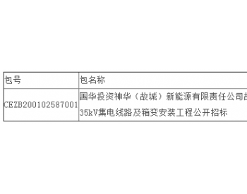 中标丨河北故城二期100MW风电项目35kV集电线路及<em>箱变安装工程</em>公开招标中标结果公告