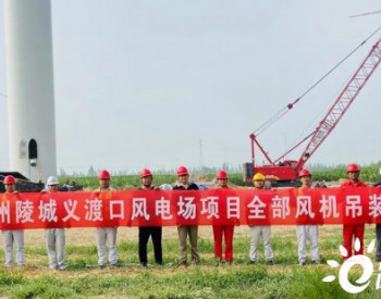 50MW，山东德州陵城义渡口风电项目全部风机吊装完成