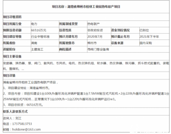 湖南省郴州市<em>柏林</em>工业园热电联产项目