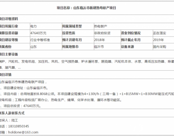山东临沂市新建热电联产项目