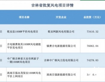 吉林省核准4个风电项目，总容量40万千瓦