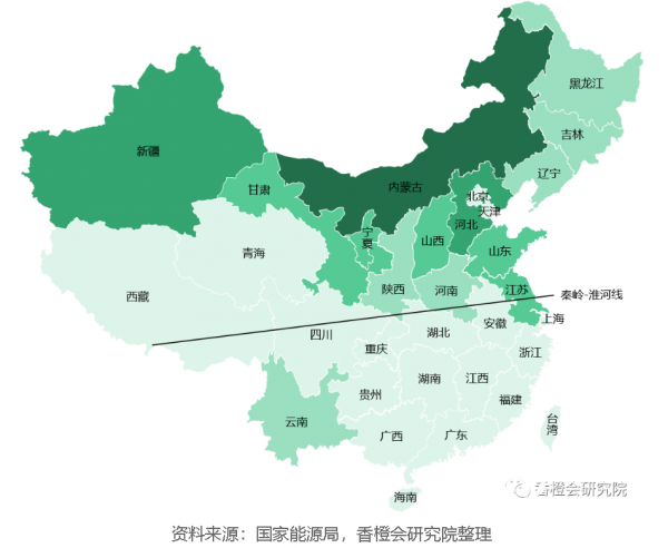 bob外围平台:“一氢两楚”中国绿色氢分布图轮廓：两条绿色氢经济带
