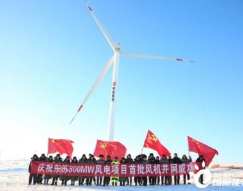 蒙能集团装机容量最大新能源项目首批风机并网成功