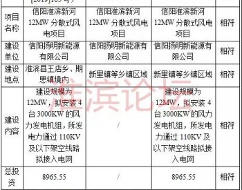 12MW！河南信阳淮滨拟投建新河分散式风电项目！