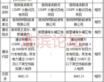 12MW！<em>河南信阳</em>淮滨拟投建新河分散式风电项目！