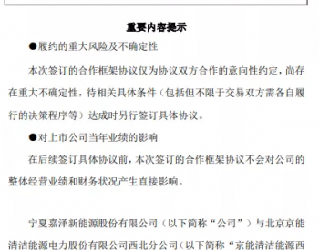 簽約！京能將收購(gòu)3家風(fēng)電<em>光伏公司</em>！