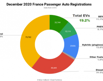 2020年法国<em>插电式电动汽车</em>市场份额达到11.2%