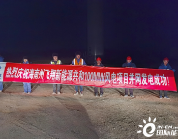 青海飞翔100兆瓦风电项目首台风机顺利并网发电