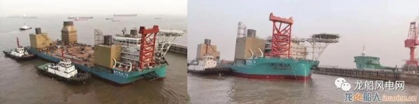 新韩通船舶重工自升式风电安装平台 海洋风电79 出坞 国际风力发电网