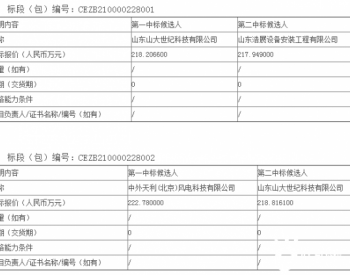 中标丨国华投资山东公司2021年度<em>双馈机组</em>定期维护中标候选人公示