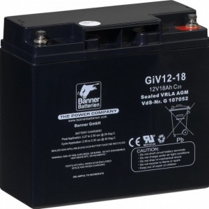 奥地利Banner班纳蓄电池GiV12-18型号详细参数