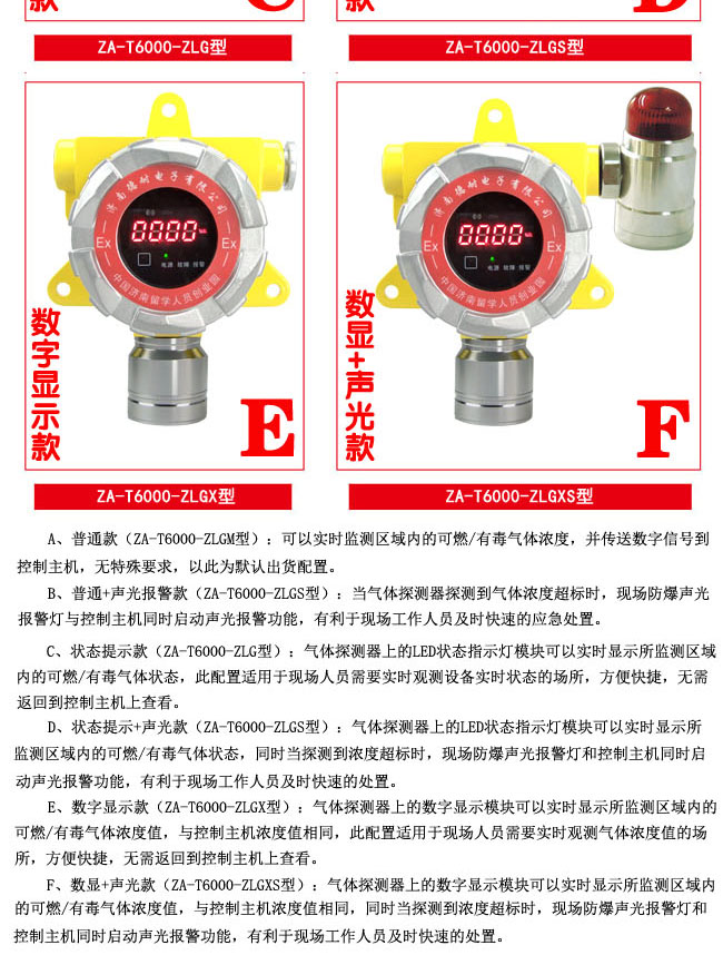 气体报警器配声光报警器