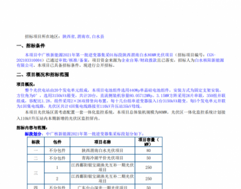 招标 | 中广核新能源2021年第一批逆变器集采01标段陕西渭南白水80MW光伏项目招标