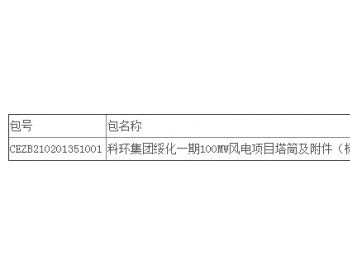 中标丨黑龙江绥化一期100MW风电项目塔筒及附件（标段一)（标段二）采购公开招标中标结果公告