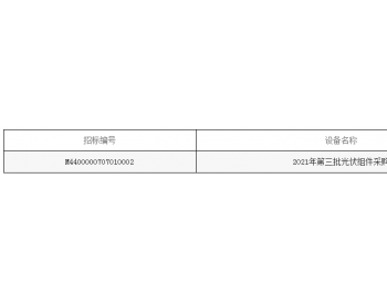 招标 | 广东省电力开发有限公司2021年第三批光伏组件采购招标公告
