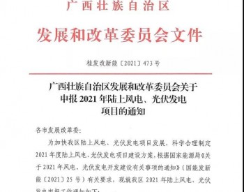 广西壮族自治区发改委关于申报2021年陆上风电、光伏发电项目的通知