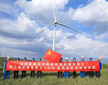 东方风电造国内陆上单机容量最大<em>风电机组并网</em>发电！