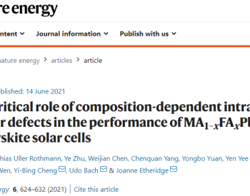 有机无机-杂化钙钛矿材料中的面<em>缺陷</em>对太阳能电池的光电转化性能起着至关重要的影响