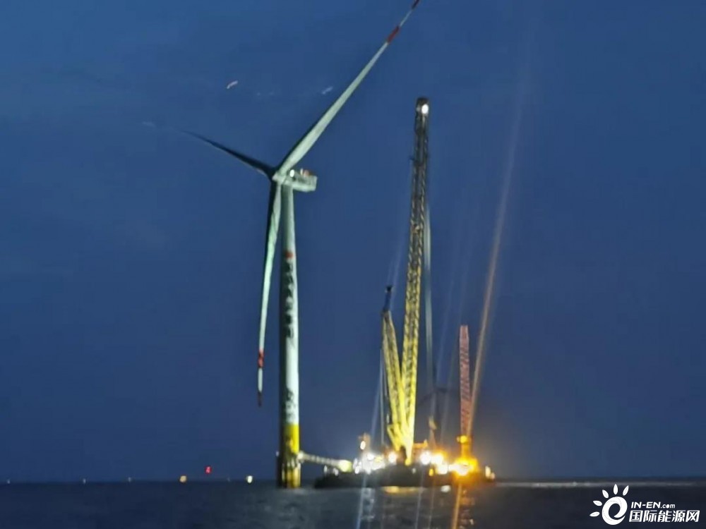 迎“七一” 国华投资江苏东台海上风电项目完成全部风机吊装
