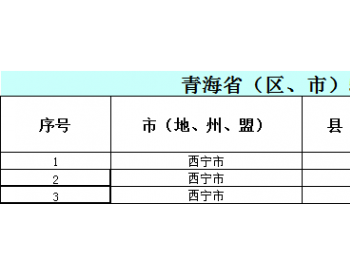 2020年5月青海省纳入国补规模户用光伏项目名单统计数据表