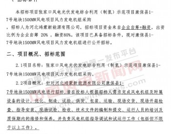 招标丨1500MW风电项目机组采购开始招标！