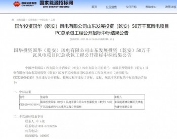 中标丨天津电建中标国家能源集团500MW风电项目