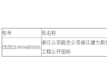 中标 | 浙江公司能发公司浙江健力股份有限公司分布式光伏发电项目EPC工程公开招标中标结果公告