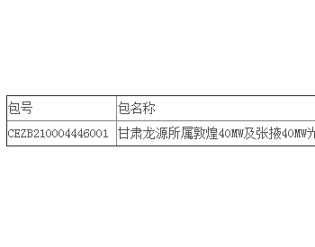 中标 | 龙源电力甘肃龙源风力发电有限公司所属敦煌40MW及张掖40MW光伏项目支架采购项目公开招标中标结果公告