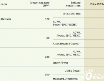 沙特能源部公布1.2GW太阳能<em>光伏项目投标</em>入围名单