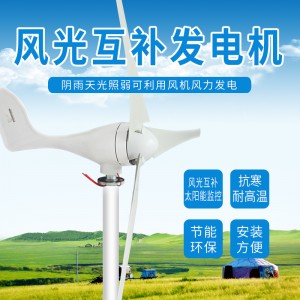 风光互补发电直立式太阳能供电系统家用200W300W风力发电