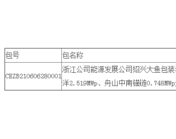 中标 | 浙江公司能源发展公司绍兴大鱼包装3.6MWp、绍兴大鱼造纸4.5MWp、浙江丰宇海洋2.519MWp、舟山中南锚链0.748MWp<em>分布式光伏发电</em>项目EPC工程公开招标中标结果公告