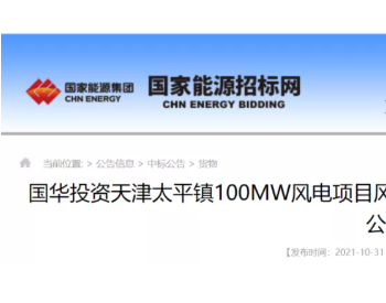 招标丨国家能源集团100MW风电<em>项目开标</em>