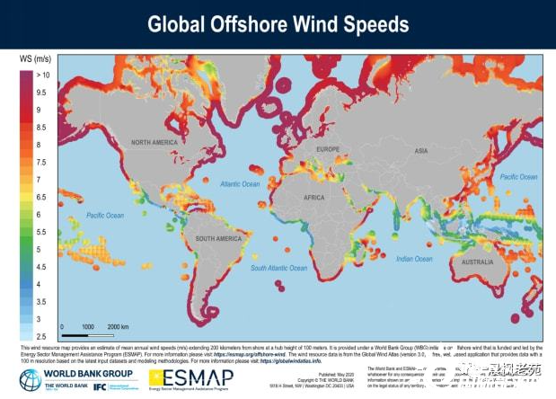 世界风能资源分布图图片