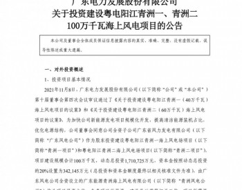 全部选用8兆瓦以上风机！广东阳江又一百万千瓦风电项目拟投建