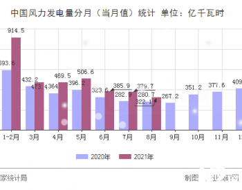 2021年1-8月<em>中国风力发电</em>量同比增长28.1%