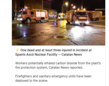 刚被批准延长运营时间，西班牙核电站就发<em>生气</em>体泄漏致1死3伤