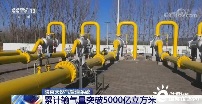 陕京天然气管道系统今年累计输气量突破5000亿立方米