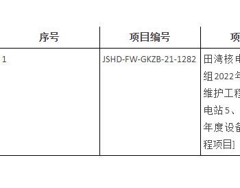 中标｜<em>田湾核电站</em>5、6号机组2022年度设备涂层维护工程项目中标结果公告