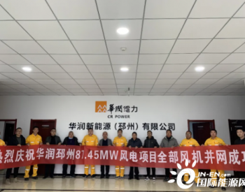 华润电力徐州公司<em>邳州</em>87.45MW风电项目全容量并网成功！