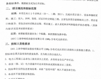 招标 | 上海<em>华峰铝业</em>股份有限公司12MWp分布式光伏项目公开招标