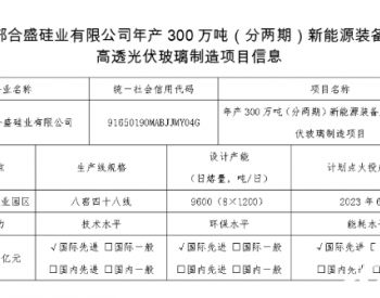 <em>大手</em>笔！又一千亿企业“杀入”光伏玻璃