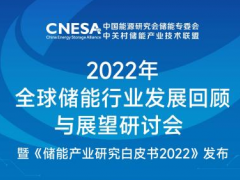 2022年全球储能行业发展回顾与展望研讨会暨《储能
