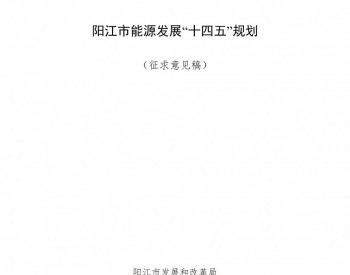 阳江市人民政府关于向社会公开征求《阳江市能源发展“十四五”规划》（征求意见稿）意见的公告