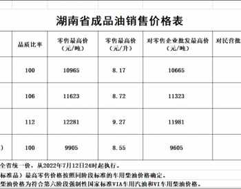 湖南油价政策：汽油、柴油每吨分别下调360元和345元