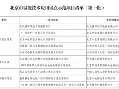 北京市公布<em>氢能技术应用</em>试点示范项目清单（第一批）