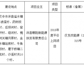 陕西省汉中市洋县发展和改革局关于梳理排查“十三五”存量可再生能源项目的公示