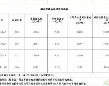湖南油价政策：汽油、柴油每吨分别下调130元和125元