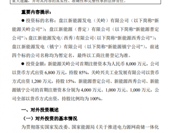 盘江煤电规划6.12GW“风光火储”项目